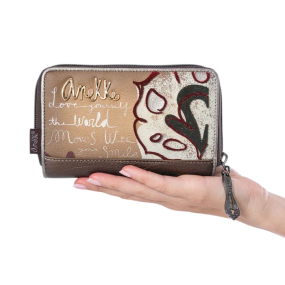 ANEKKE Carteira Média RFID Manifesto Castanha | Ref. 280.41719-909