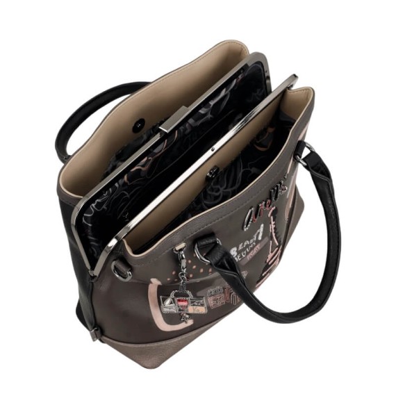 ANEKKE Mala de Mão Alças Curtas Mademoiselle Preta | Ref. 280.41801-061 ANEKKE Mala de Mão Alças Curtas Mademoiselle Preta | Ref. 280.41801-061