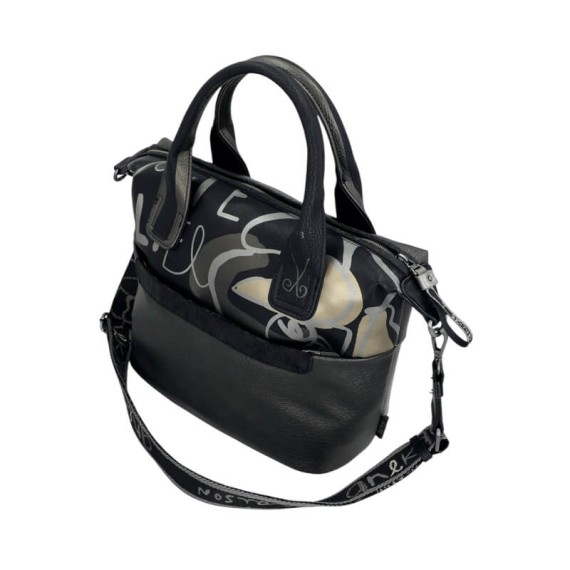 ANEKKE Mala de Mão Pequena c/ Alças Nature Koko Prateada | Ref. 41861-403