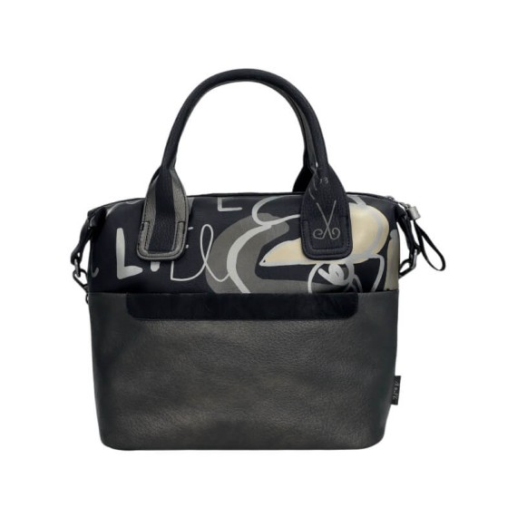 ANEKKE Mala de Mão Pequena c/ Alças Nature Koko Prateada | Ref. 41861-403