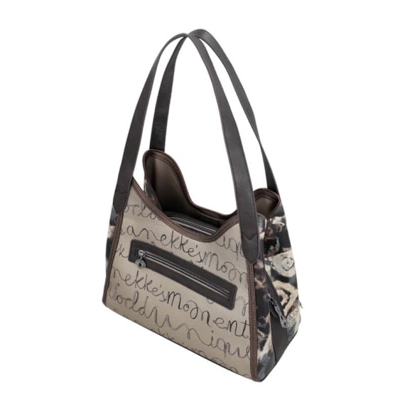 ANEKKE Mala de Ombro c/ Duas Alças Real Taupe | Ref. 41702-203