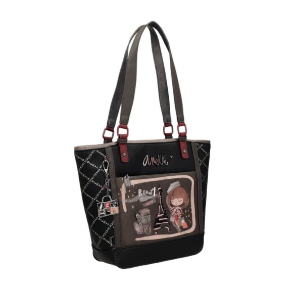 ANEKKE Mala de Ombro Grande Mademoiselle Preta | Ref. 280.41802-134