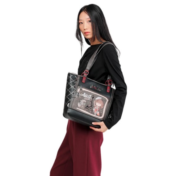 ANEKKE Mala de Ombro Grande Mademoiselle Preta | Ref. 280.41802-134