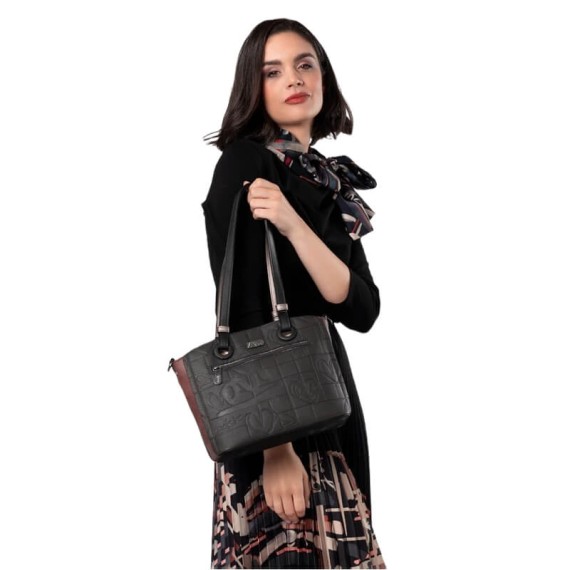 ANEKKE Mala de Ombro Grande Mademoiselle Preta | Ref. 280.41802-372