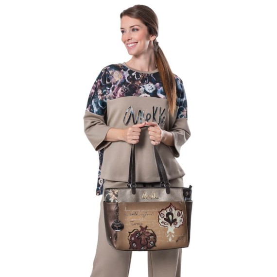 ANEKKE Mala de Ombro Grande Manifesto Taupe | Ref. 280.41712-216