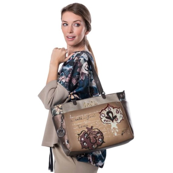 ANEKKE Mala de Ombro Grande Manifesto Taupe | Ref. 280.41712-216