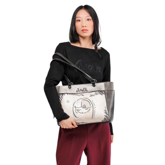 ANEKKE Mala de Ombro Grande Nature Koko Preta | Ref. 280.41862-216