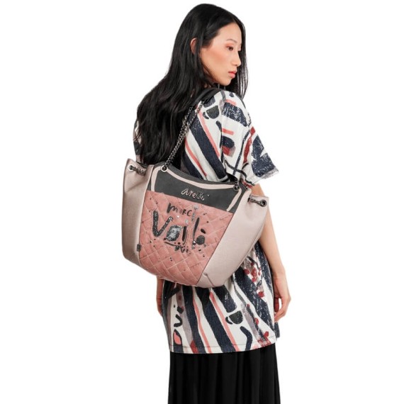 ANEKKE Mala de Ombro Tote Grande Parisian Rosa | Ref. 280.41812-370
