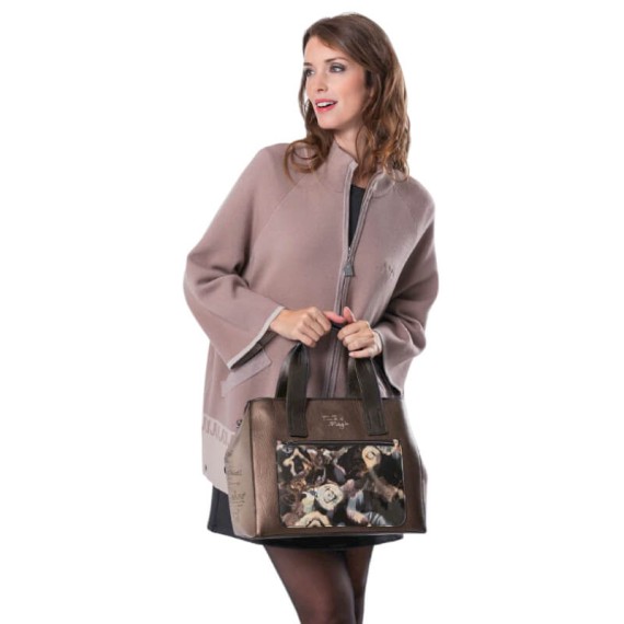 ANEKKE Mala de Senhora c/ Asas de Mão e Tiracolo Real Taupe | Ref. 280.41701-343