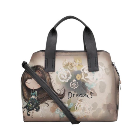 ANEKKE Mala de Senhora c/ Asas de Mão e Tiracolo Real Taupe | Ref. 280.41701-343