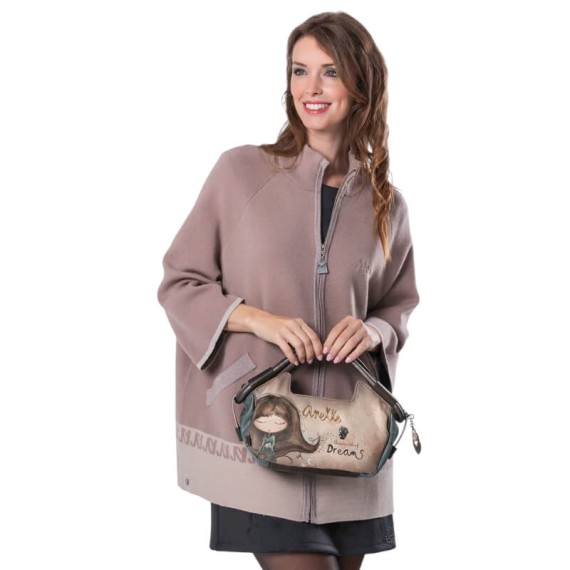 ANEKKE Mala de Senhora c/ Asas de Mão Pequena Real Taupe | Ref. 280.41701-407