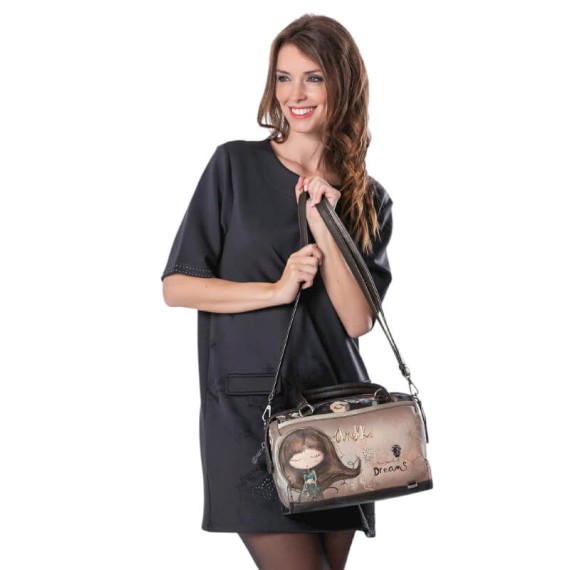 ANEKKE Mala de Senhora c/ Asas de Mão Real Taupe | Ref. 280.41701-390