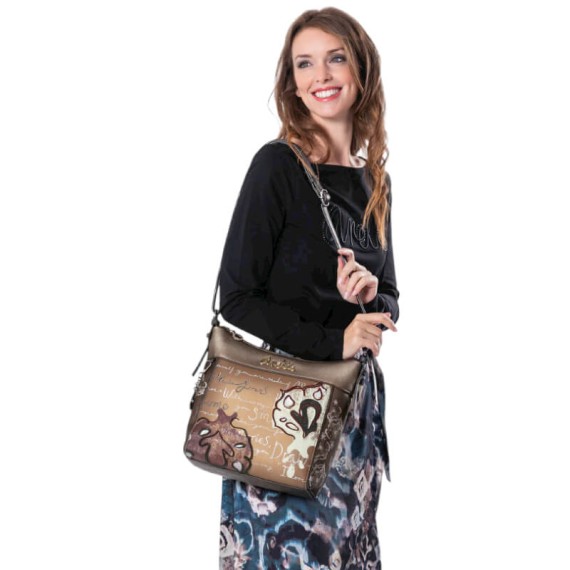 ANEKKE Mala de Tiracolo Manifesto Castanha | Ref. 280.41713-007