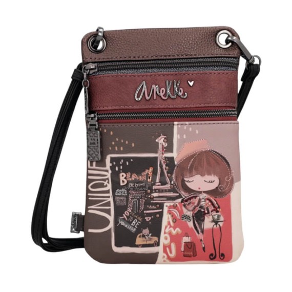ANEKKE Mini Bolsa Tiracolo 2C Mademoiselle Castanha | Ref. 280.41803-905