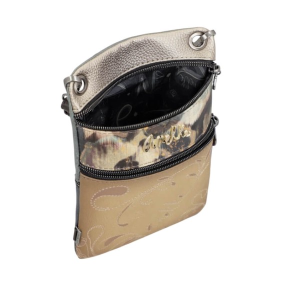 ANEKKE Mini Bolsa Tiracolo 2 Comp. Manifesto Taupe | Ref. 280.41713-905