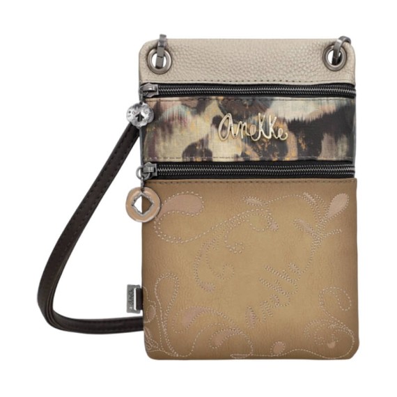 ANEKKE Mini Bolsa Tiracolo 2 Comp. Manifesto Taupe | Ref. 280.41713-905