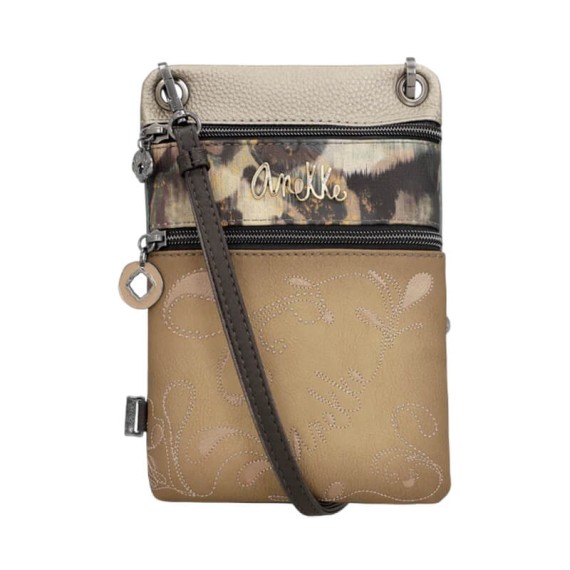 ANEKKE Mini Bolsa Tiracolo 2 Comp. Manifesto Taupe | Ref. 280.41713-905