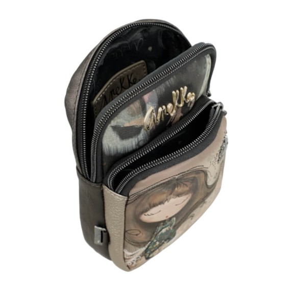 ANEKKE Mini Bolsa Tiracolo c/ Bolso Real Taupe | Ref. 280.41703-907