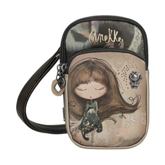 ANEKKE Mini Bolsa Tiracolo c/ Bolso Real Taupe | Ref. 280.41703-907