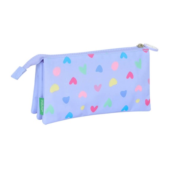 Estojo Escolar Triplo BENETTON Lila Roxo Lilás | Ref. 248.812551744 Estojo Escolar Triplo BENETTON Lila Roxo Lilás | Ref. 248.812551744