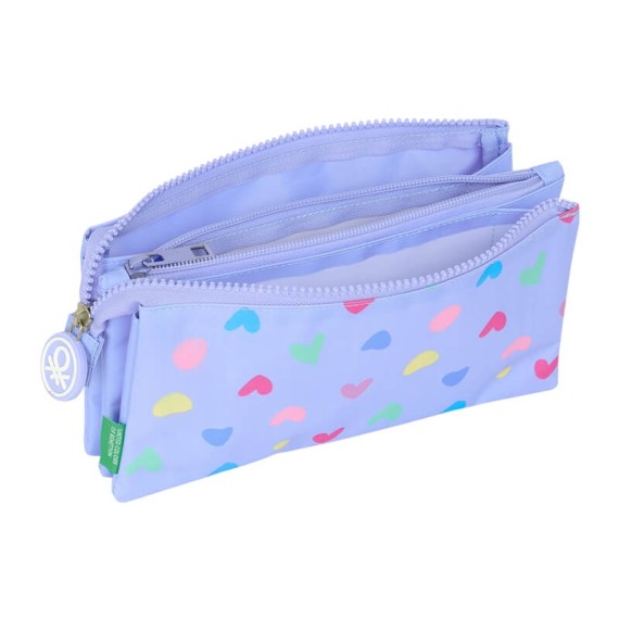 Estojo Escolar Triplo BENETTON Lila Roxo Lilás | Ref. 248.812551744 Estojo Escolar Triplo BENETTON Lila Roxo Lilás | Ref. 248.812551744