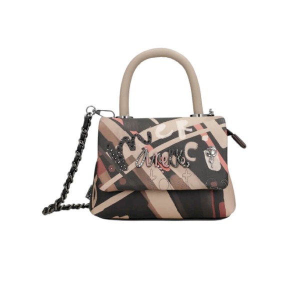 ANEKKE Bolsa de Mão Pequena c/ Tiracolo Parisian Preta | Ref. 280.41813-533