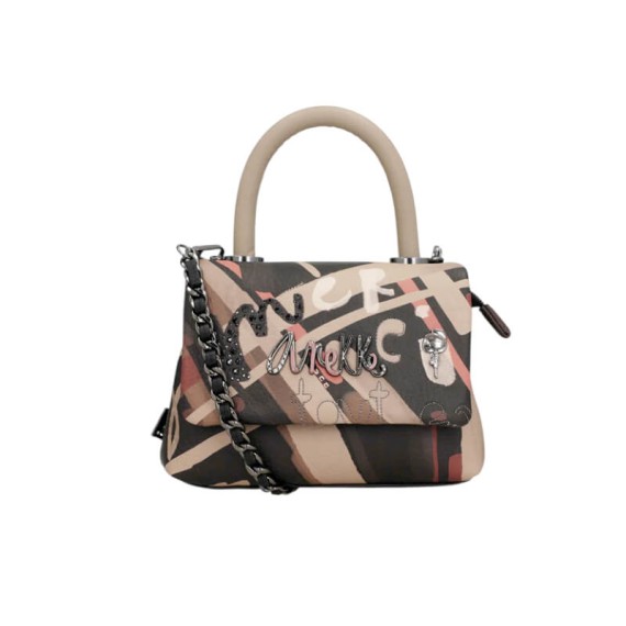 ANEKKE Bolsa de Mão Pequena c/ Tiracolo Parisian Preta | Ref. 280.41813-533