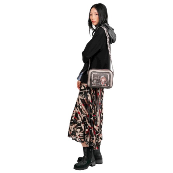 ANEKKE Bolsa de Tiracolo 2C Média Mademoiselle Preta | Ref. 280.41803-516