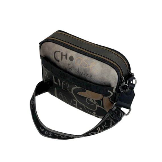 ANEKKE Bolsa de Tiracolo 2C Média Nature Koko Preta | Ref. 280.41863-516