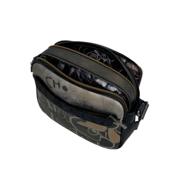 ANEKKE Bolsa de Tiracolo 2C Média Nature Koko Preta | Ref. 280.41863-516