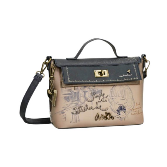 ANEKKE Bolsa de Tiracolo c/ Aba e Alça Curta Studio Azul | Ref. 280.41843-528