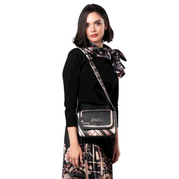 ANEKKE Bolsa de Tiracolo c/ Aba Parisian Preta | Ref. 280.41813-349