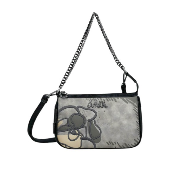 ANEKKE Bolsa de Tiracolo c/ Alça Curta Nature Koko Preta | Ref. 280.41863-267