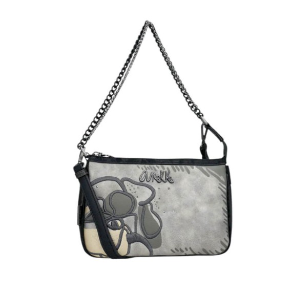 ANEKKE Bolsa de Tiracolo c/ Alça Curta Nature Koko Preta | Ref. 280.41863-267