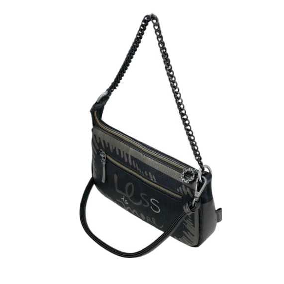 ANEKKE Bolsa de Tiracolo c/ Alça Curta Nature Koko Preta | Ref. 280.41863-267