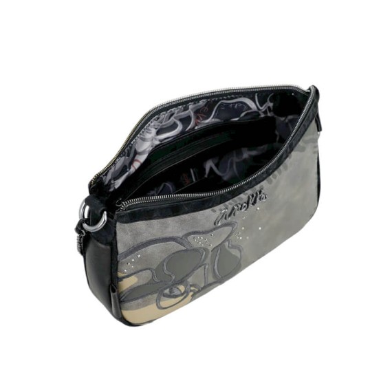 ANEKKE Bolsa de Tiracolo c/ Alça Curta Nature Koko Preta | Ref. 280.41863-267