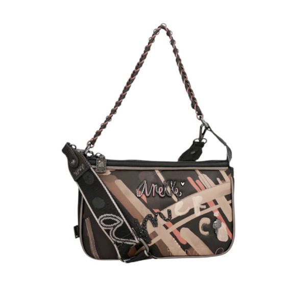 ANEKKE Bolsa de Tiracolo c/ Alça Curta Parisian Preta | Ref. 280.41813-267