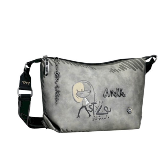 ANEKKE Bolsa de Tiracolo Média Nature Koko Prateada | Ref. 280.41863-521