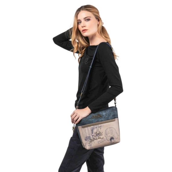 ANEKKE Bolsa Tiracolo Grande c/ Bolso Frontal Studio Azul | Ref. 280.41843-248