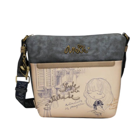 ANEKKE Bolsa Tiracolo Grande c/ Bolso Frontal Studio Azul | Ref. 280.41843-248