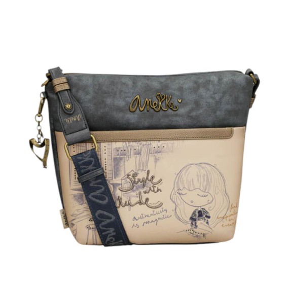 ANEKKE Bolsa Tiracolo Grande c/ Bolso Frontal Studio Azul | Ref. 280.41843-248