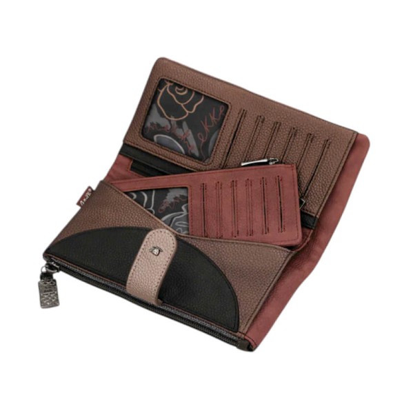 ANEKKE Carteira Grande Flexível RFID Mademoiselle Castanha | Ref. 280.41809-906