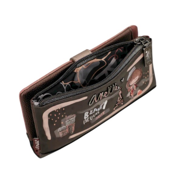 ANEKKE Carteira Grande Flexível RFID Mademoiselle Castanha | Ref. 280.41809-906