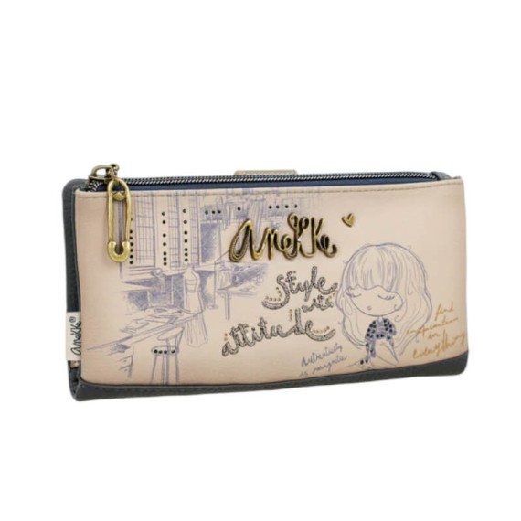 ANEKKE Carteira Grande Flexível RFID Studio Azul | Ref. 280.41849-906