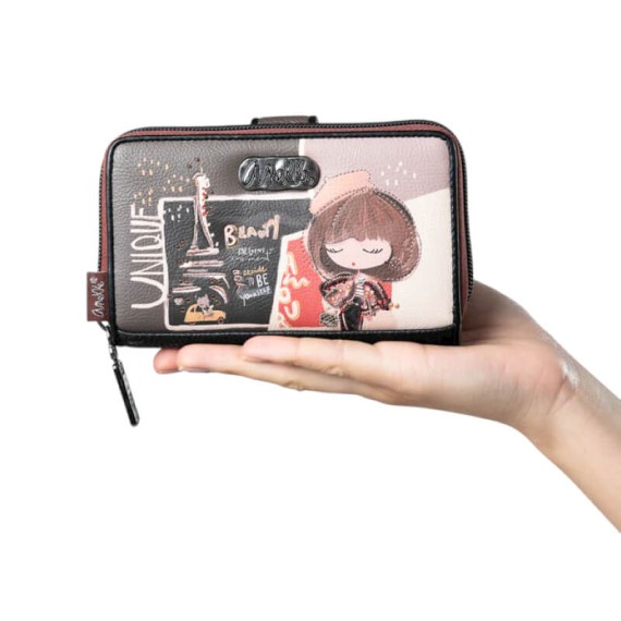 ANEKKE Carteira Média c/ Presilha RFID Mademoiselle Preta | Ref. 280.41809-909