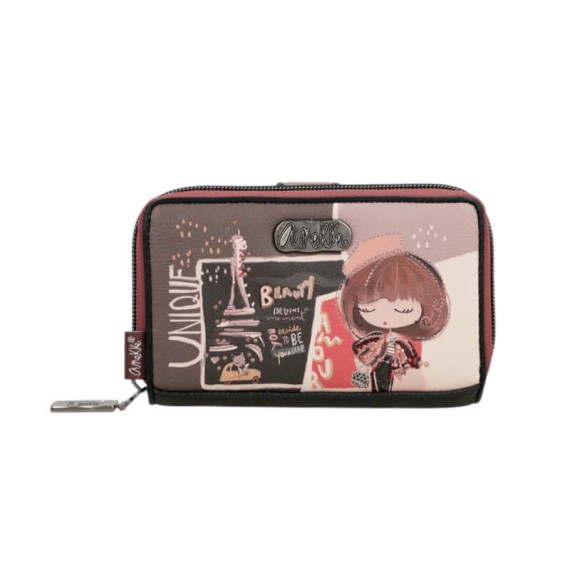 ANEKKE Carteira Média c/ Presilha RFID Mademoiselle Preta | Ref. 280.41809-909