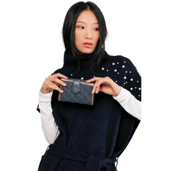 ANEKKE Carteira Média Flexível RFID Boutique Azul | Ref. 280.41859-912