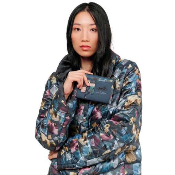 ANEKKE Carteira Média Flexível RFID Evolution Azul | Ref. 280.41779-912