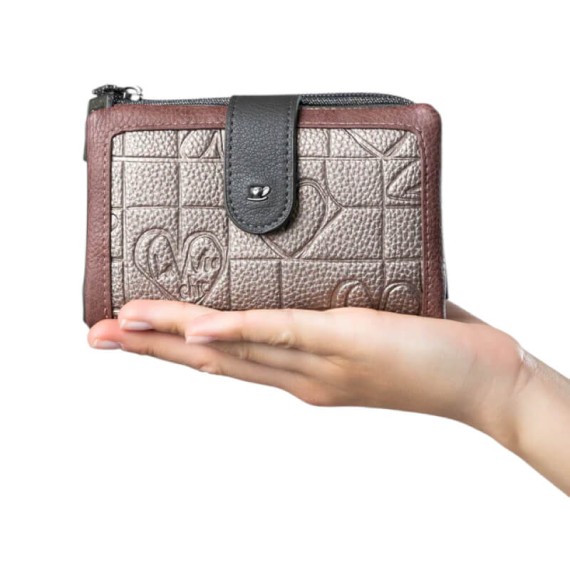 ANEKKE Carteira Média Flexível RFID Mademoiselle Castanha | Ref. 280.41809-912