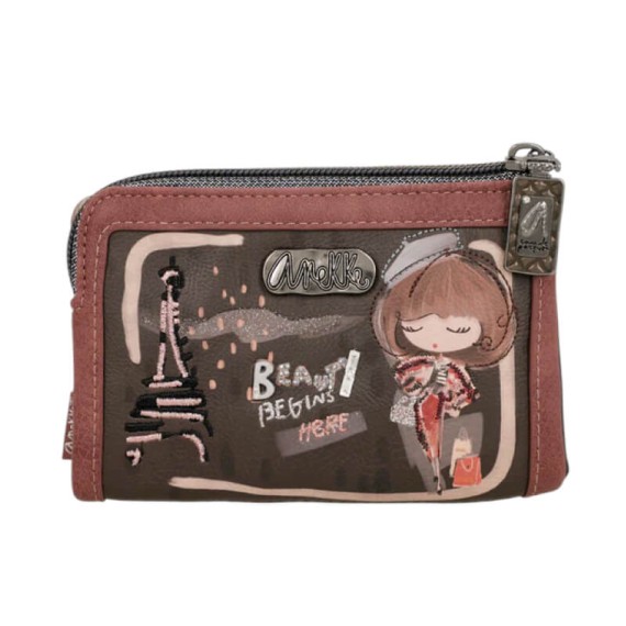 ANEKKE Carteira Média Flexível RFID Mademoiselle Castanha | Ref. 280.41809-912